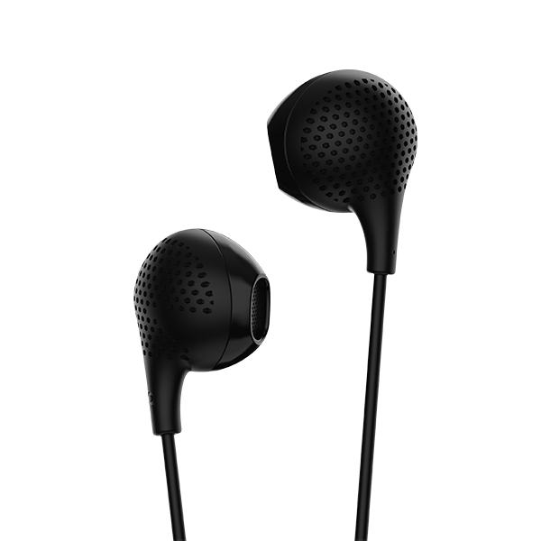 Black boAt BassHeads 104 wired in-ear earphones